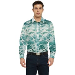Blue Crashing Ocean Wave Men s Long Sleeve  Shirt by Jack14