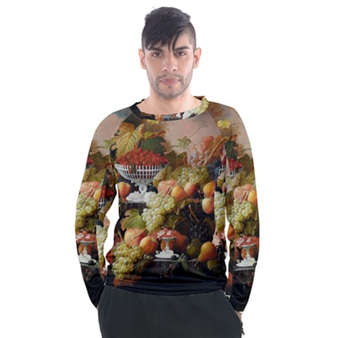 Abundance Of Fruit Severin Roesen Men s Long Sleeve Raglan T-shirt by Amaryn4rt