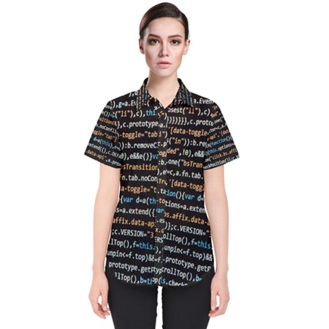 Close Up Code Coding Computer Women s Short Sleeve Shirt by Amaryn4rt