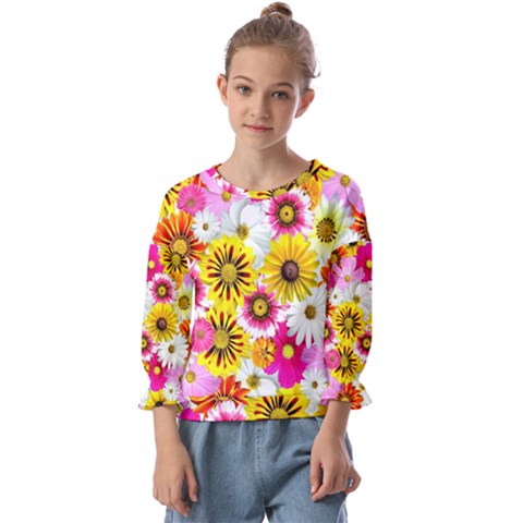 Flowers Blossom Bloom Nature Plant Kids  Cuff Sleeve Top by Amaryn4rt