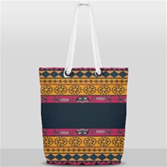 Pattern Ornaments Africa Safari Summer Graphic Full Print Rope Handle Tote (small) by Amaryn4rt