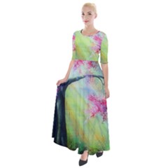 Forests Stunning Glimmer Paintings Sunlight Blooms Plants Love Seasons Traditional Art Flowers Sunsh Half Sleeves Maxi Dress by Amaryn4rt