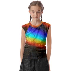 Rainbow-color-prism-colors Kids  Raglan Cap Sleeve T-shirt by Amaryn4rt