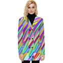 Multi-color Tangled Ribbons Background Wallpaper Button Up Hooded Coat  View1