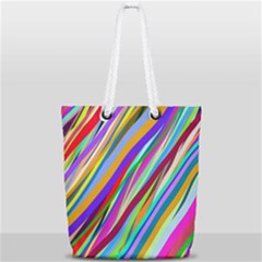 Multi-color Tangled Ribbons Background Wallpaper Full Print Rope Handle Tote (small) by Amaryn4rt