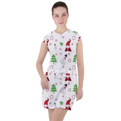 Santa Claus Snowman Christmas Xmas Drawstring Hooded Dress by Amaryn4rt