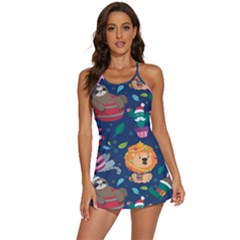 Funny-animal Christmas-pattern 2-in-1 Flare Activity Dress by Amaryn4rt
