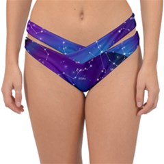 Realistic-night-sky-poster-with-constellations Double Strap Halter Bikini Bottoms by Amaryn4rt