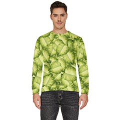 Seamless-pattern-with-green-leaves Men s Fleece Sweatshirt by Amaryn4rt