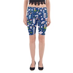 Isometric-seamless-pattern-megapolis Yoga Cropped Leggings by Amaryn4rt