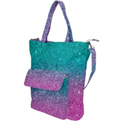 Pink And Turquoise Glitter Shoulder Tote Bag by Sarkoni