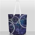 Continents Stars Networks Internet Full Print Rope Handle Tote (Small) View2
