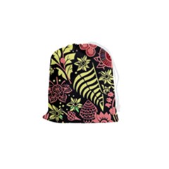 Flower Leaves Floral Flora Nature Drawstring Pouch (small) by Pakjumat