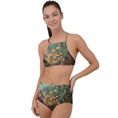Moose Eurhynchium Haeckel Muscinae Halter Tankini Set by Pakjumat