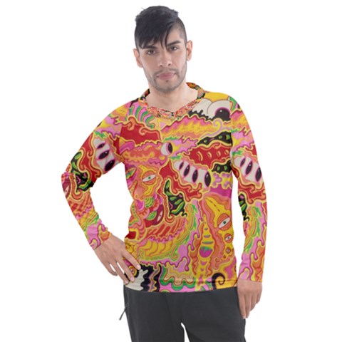 Fantasy Psychedelic Surrealism Trippy Men s Pique Long Sleeve T-shirt by Modalart