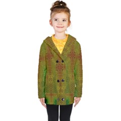 Psychedelic Screen Trippy Kids  Double Breasted Button Coat by Modalart