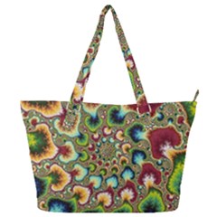 Colorful Psychedelic Fractal Trippy Full Print Shoulder Bag by Modalart