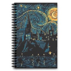 Castle Starry Night Van Gogh Parody 5 5  X 8 5  Notebook by Sarkoni