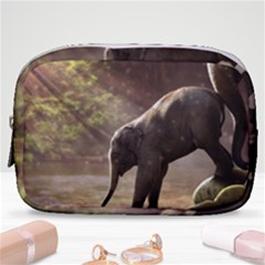 Baby Elephant Watering Hole Make Up Pouch (small) by Sarkoni