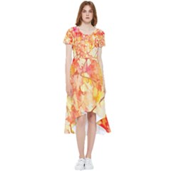 Monotype Art Pattern Leaves Colored Autumn High Low Boho Dress by Amaryn4rt