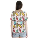 Seamless Pixel Art Pattern V-Neck Flutter Sleeve Top View2