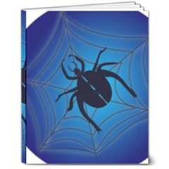Spider On Web 8  X 10  Hardcover Notebook by Amaryn4rt
