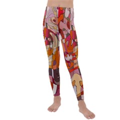 Abstract Abstraction Pattern Moder Kids  Lightweight Velour Leggings by Amaryn4rt
