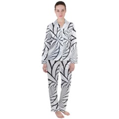 Fractal Symmetry Pattern Network Women s Long Sleeve Satin Pajamas Set	 by Amaryn4rt