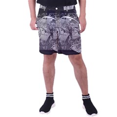 Kringel Circle Flowers Butterfly Men s Pocket Shorts by Amaryn4rt