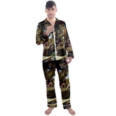 Apothecary Old Herbs Natural Men s Long Sleeve Satin Pajamas Set by Sarkoni