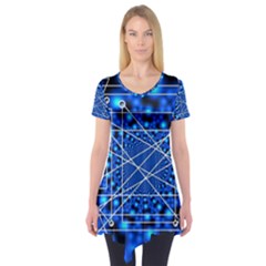 Network Connection Structure Knot Short Sleeve Tunic  by Amaryn4rt