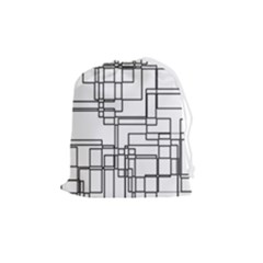 Structure Pattern Network Drawstring Pouch (medium) by Amaryn4rt