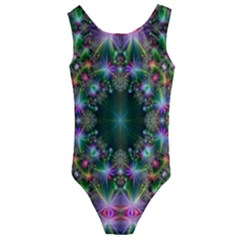 Digital Kaleidoscope Kids  Cut-out Back One Piece Swimsuit by Amaryn4rt