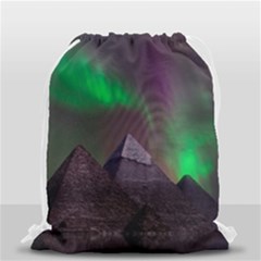 Fantasy Pyramid Mystic Space Aurora Drawstring Bag (small) by Grandong