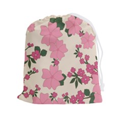 Floral Vintage Flowers Drawstring Pouch (2xl) by Dutashop