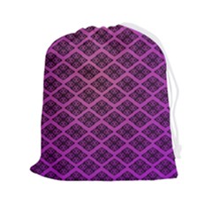 Pattern Texture Geometric Patterns Purple Drawstring Pouch (2xl) by Dutashop