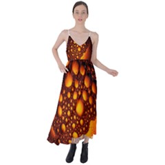 Bubbles Abstract Art Gold Golden Tie Back Maxi Dress by Dutashop