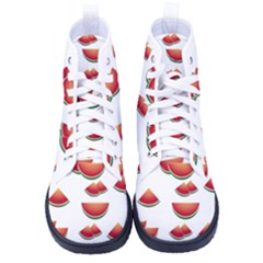 Summer Watermelon Pattern Women s High-top Canvas Sneakers by Dutashop