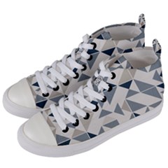 Geometric Triangle Modern Mosaic Women s Mid-top Canvas Sneakers by Amaryn4rt