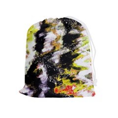Canvas Acrylic Digital Design Art Drawstring Pouch (xl) by Amaryn4rt
