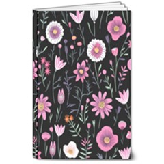 Flowers Pattern 8  X 10  Softcover Notebook by Ravend