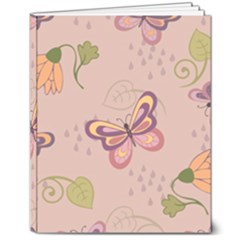 Butterfly Background Pattern Texture 8  X 10  Hardcover Notebook by Ravend