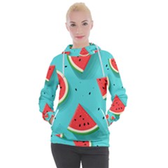 Watermelon Fruit Slice Women s Hooded Pullover by Ravend
