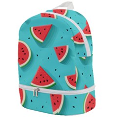 Watermelon Fruit Slice Zip Bottom Backpack by Ravend