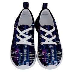 Black Building Lighted Under Clear Sky Running Shoes by Modalart