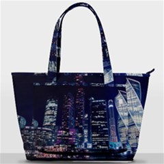 Black Building Lighted Under Clear Sky Back Pocket Shoulder Bag  by Modalart