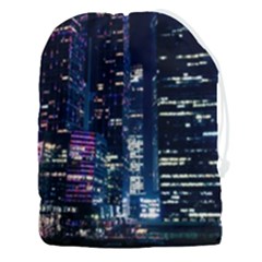 Black Building Lighted Under Clear Sky Drawstring Pouch (3xl) by Modalart
