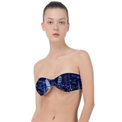 Black Building Lighted Under Clear Sky Classic Bandeau Bikini Top  by Modalart