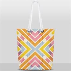 Line Pattern Cross Print Repeat Full Print Rope Handle Tote (small) by Amaryn4rt