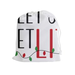 Let s Get Lit Christmas Jingle Bells Santa Claus Drawstring Pouch (xl) by Ndabl3x